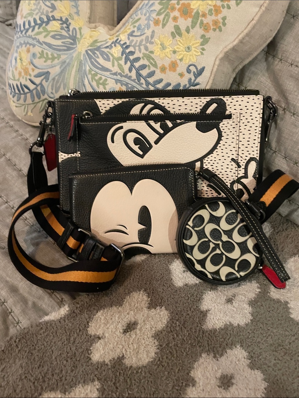 Coach Black and White Mickey Crossbody Trio - Picture 16 of 16